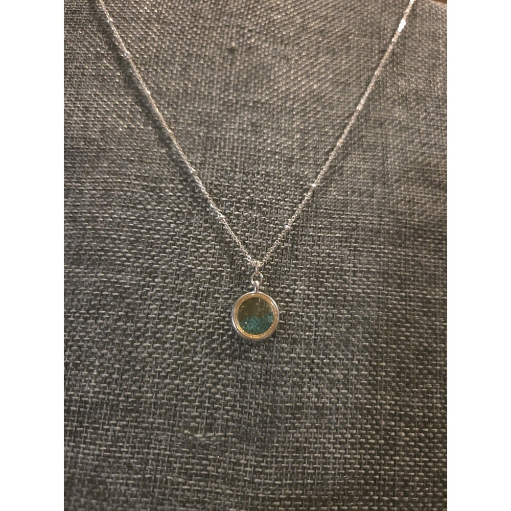 Silver Tone 16" Necklace With Blue Charm By Lauren Conrad